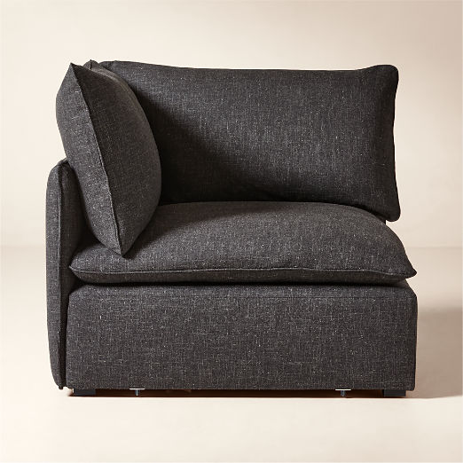 Lumis Dark Grey Performance Fabric Deep Depth Corner Chair