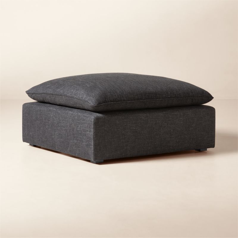 Lumis Dark Grey Performance Fabric Deep Depth Ottoman - image 1 of 3