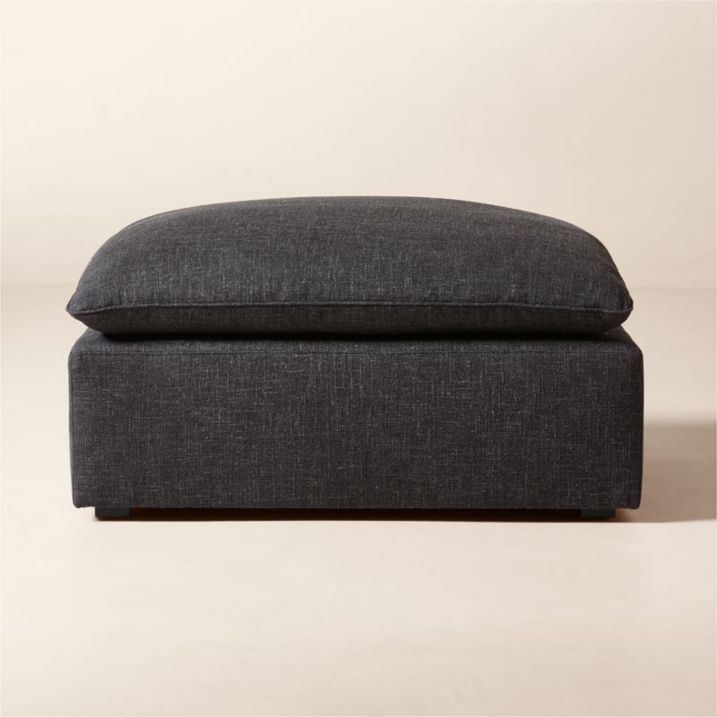 Lumis Dark Grey Performance Fabric Deep Depth Ottoman - image 0 of 3