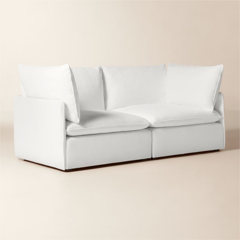Lumis 2-Piece White Performance Fabric Deep Depth Sectional Sofa - image 1 of 7