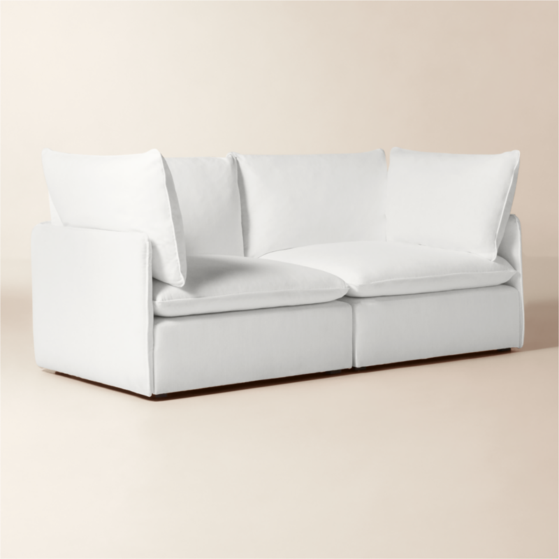 Lumis 2-Piece White Performance Fabric Deep Depth Sectional Sofa - image 2 of 8