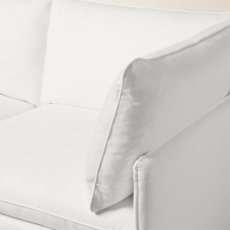 Lumis 3-Piece White Performance Fabric Deep Depth Sectional Sofa with Ottoman - image 5 of 7