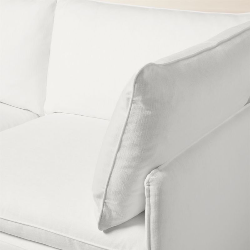 Lumis 3-Piece White Performance Fabric Deep Depth Sectional Sofa with Ottoman - image 6 of 8