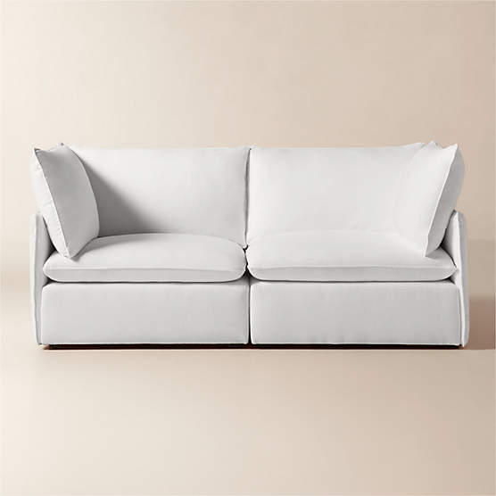 Lumis 2-Piece White Performance Fabric Deep Depth Sectional Sofa