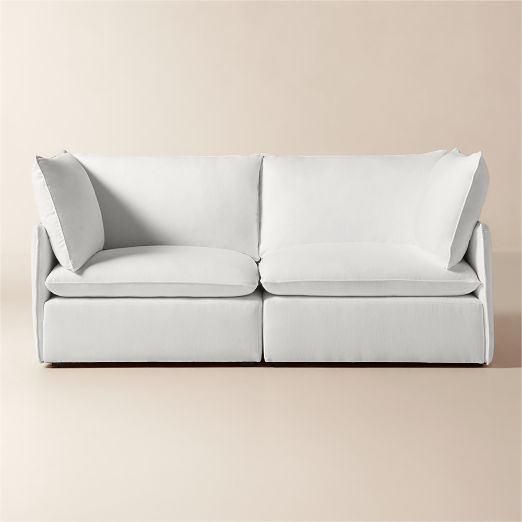 Lumis 2-Piece White Performance Fabric Deep Depth Sectional Sofa