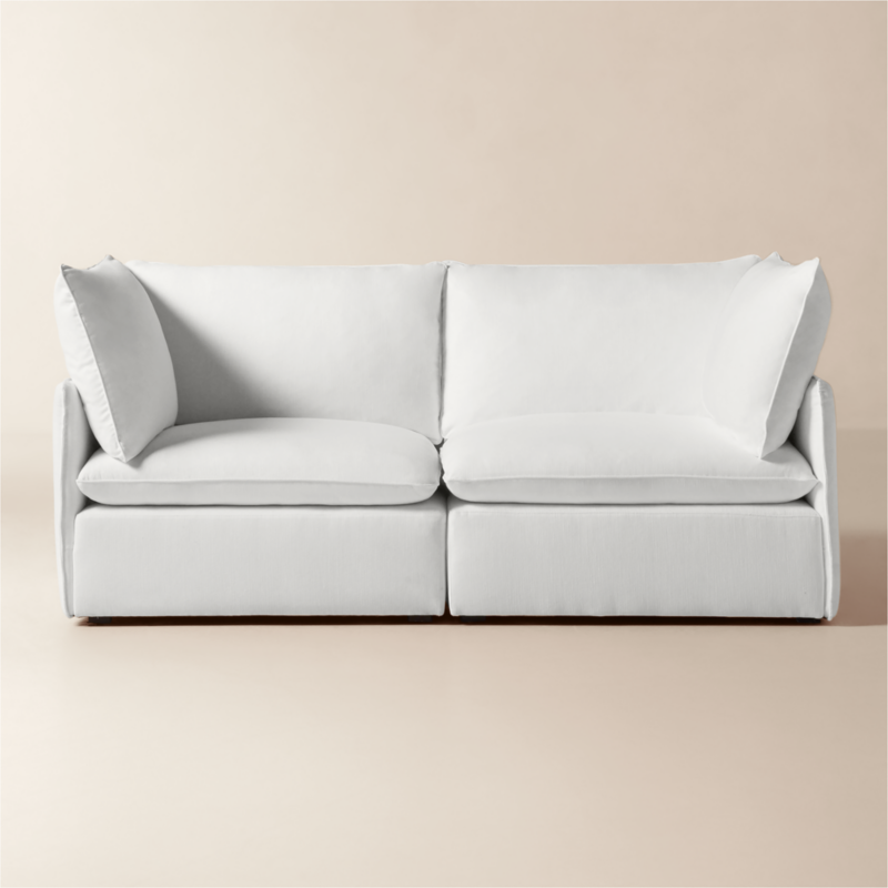 Lumis 2-Piece White Performance Fabric Deep Depth Sectional Sofa - image 0 of 8