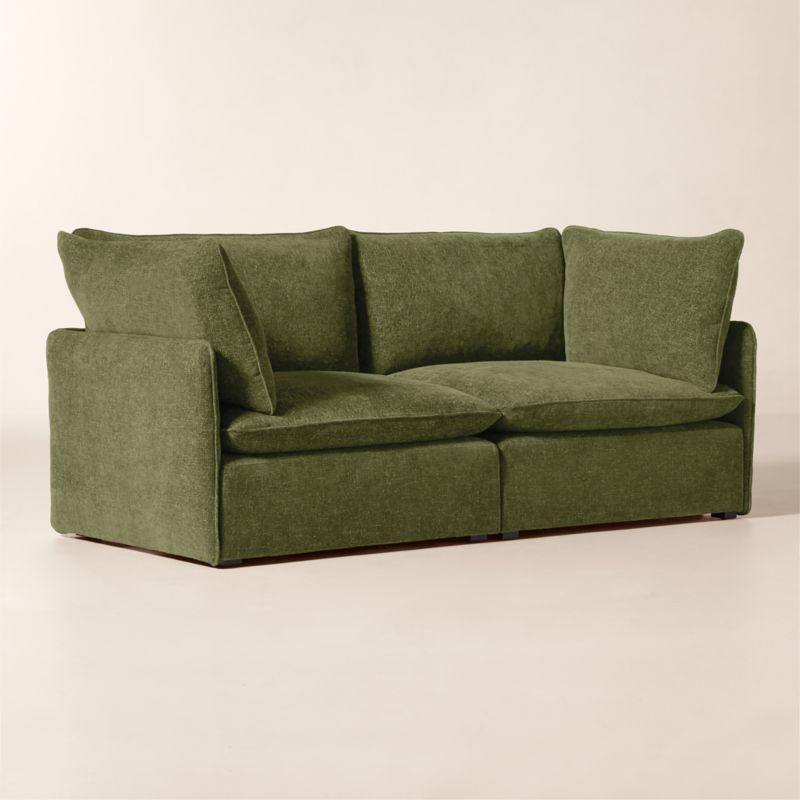 Lumis 2-Piece Green Performance Fabric Deep Depth Sectional Sofa - image 1 of 7