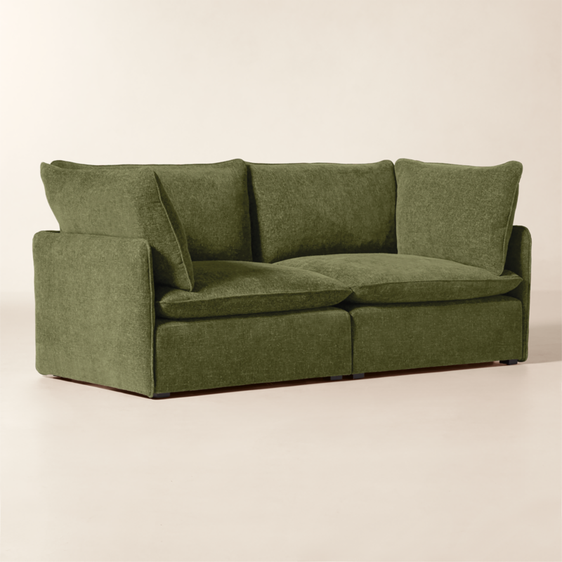 Lumis 2-Piece Green Performance Fabric Deep Depth Sectional Sofa - image 3 of 9