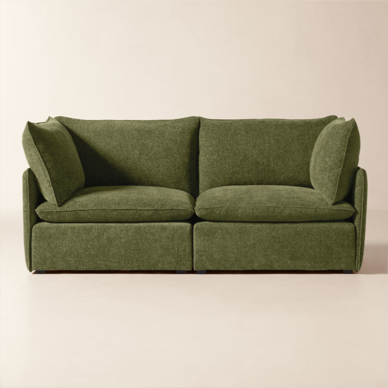 Lumis 2-Piece Green Performance Fabric Deep Depth Sectional Sofa - image 0 of 9
