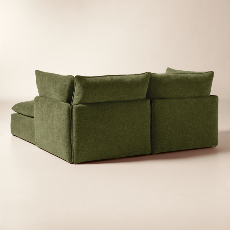Lumis 3-Piece Green Performance Fabric Deep Depth Sectional Sofa with Ottoman - image 5 of 9