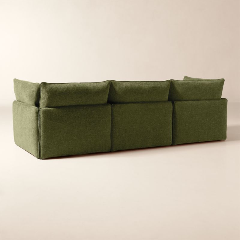 Lumis 4-Piece Modular Green Performance Fabric Deep Depth Sectional Sofa - image 3 of 7