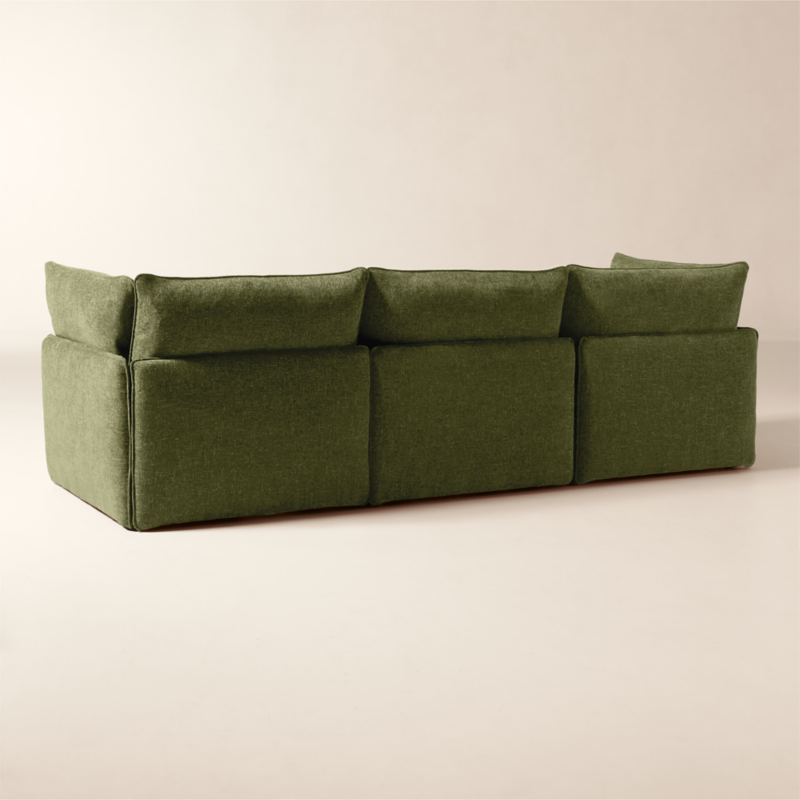 Lumis 4-Piece Modular Green Performance Fabric Deep Depth Sectional Sofa - image 4 of 8