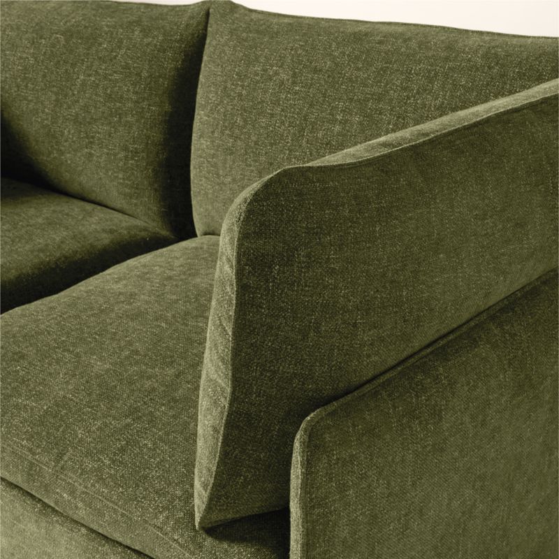 Lumis 3-Piece Green Performance Fabric Deep Depth Sectional Sofa with Ottoman - image 5 of 7