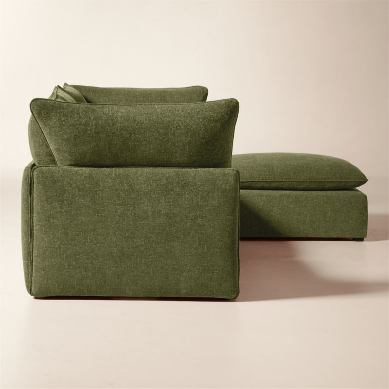 Lumis 4-Piece Modular Green Performance Fabric Deep Depth Sectional Sofa - image 2 of 7
