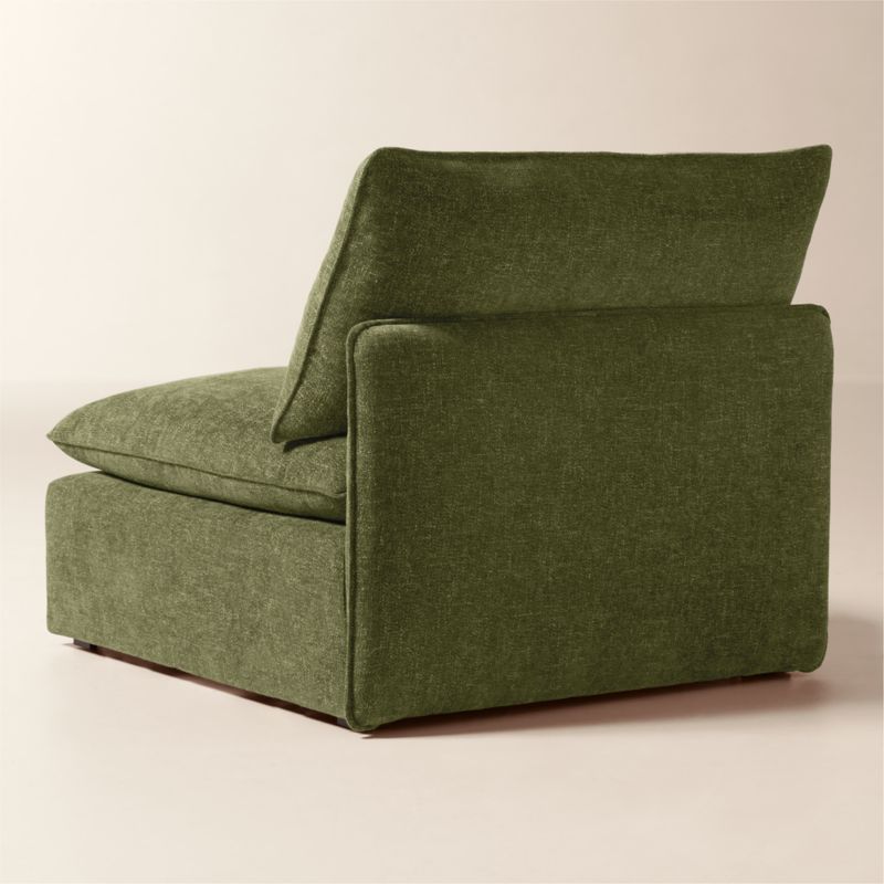 Lumis Green Performance Fabric Deep Depth Armless Chair - image 3 of 7