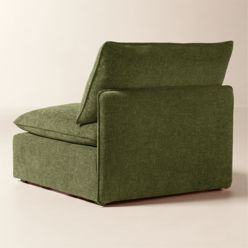 Lumis Green Performance Fabric Deep Depth Armless Chair - image 4 of 8