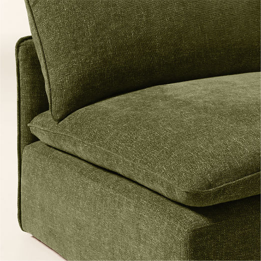 Lumis Green Performance Fabric Deep Depth Armless Chair