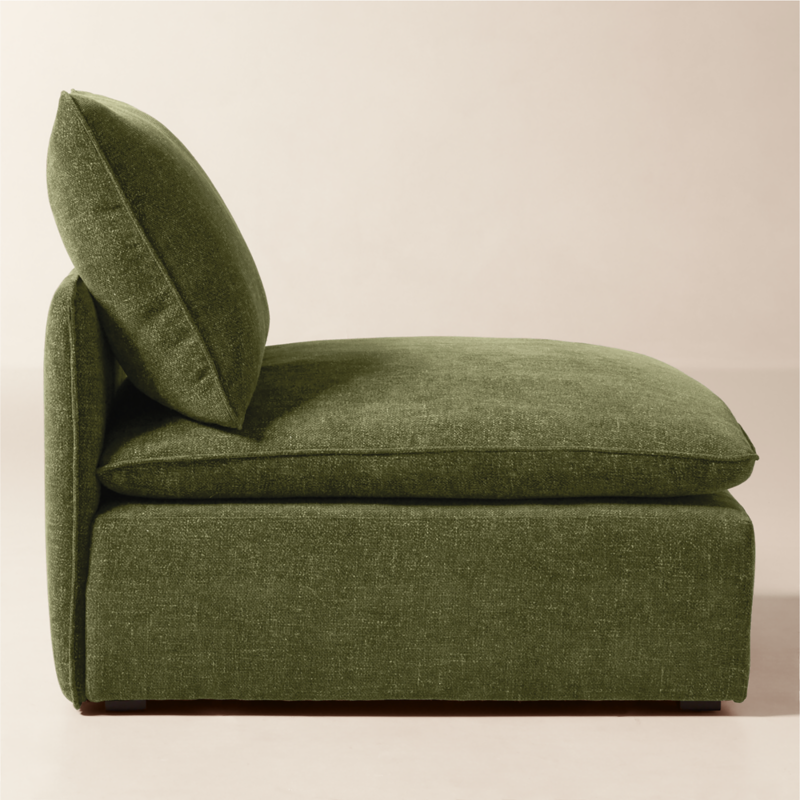 Lumis Green Performance Fabric Deep Depth Armless Chair - image 3 of 8
