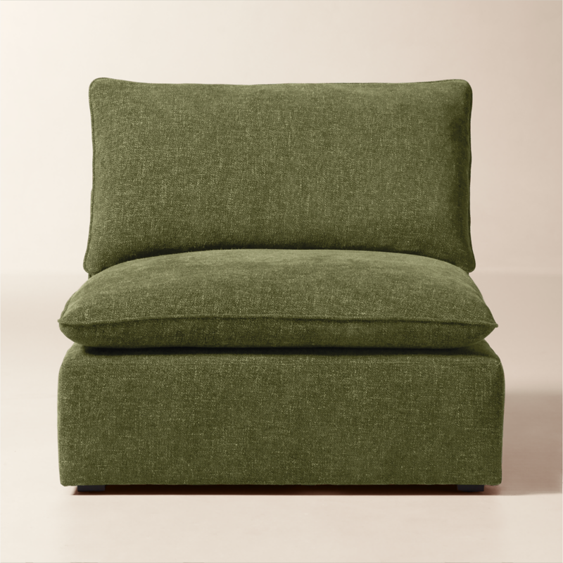 Lumis Green Performance Fabric Deep Depth Armless Chair - image 0 of 8