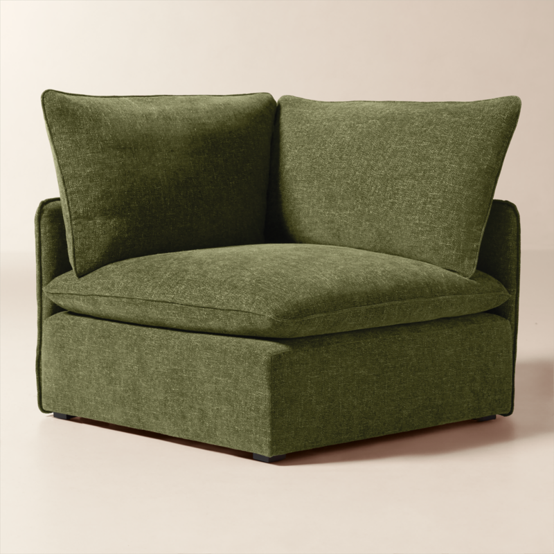 Lumis Green Performance Fabric Deep Depth Corner Chair - image 2 of 8