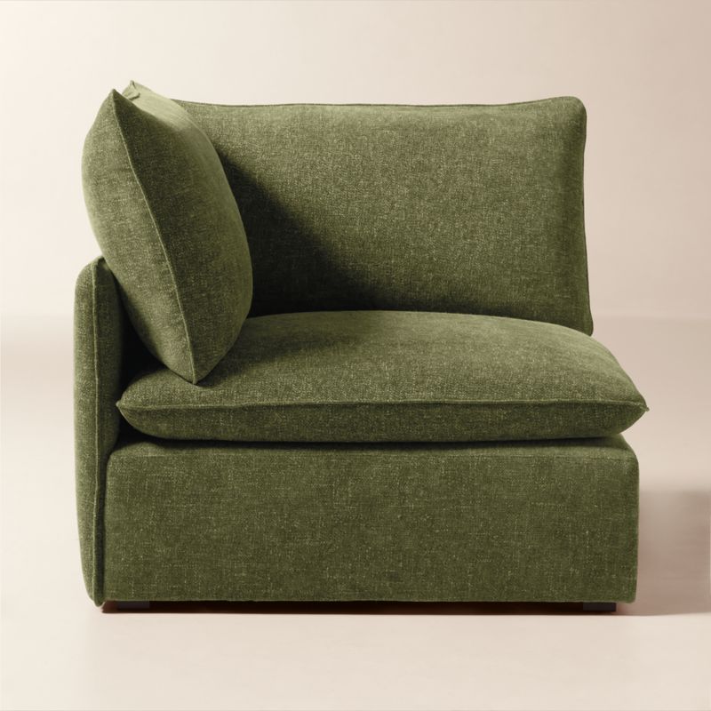 Lumis Green Performance Fabric Deep Depth Corner Chair - image 2 of 7