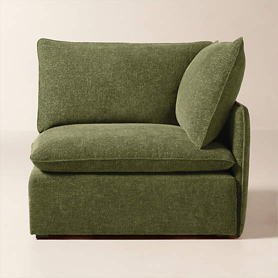 Lumis Green Performance Fabric Deep Depth Corner Chair