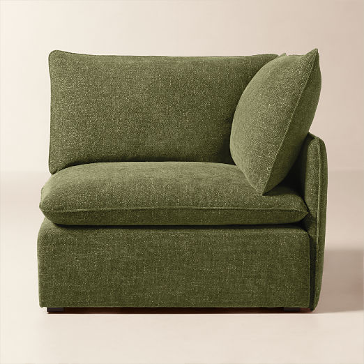 Lumis Green Performance Fabric Deep Depth Corner Chair