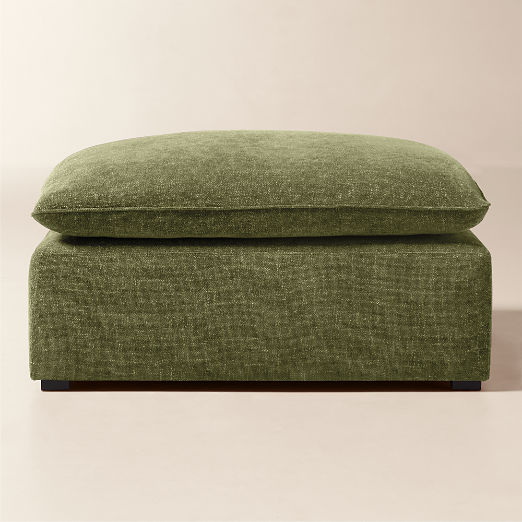 Lumis Green Performance Fabric Deep Depth Ottoman