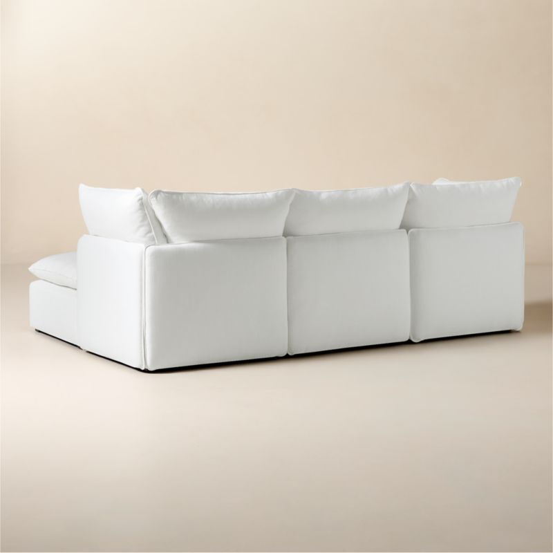 Lumis 4-Piece L-Shaped Snow White Performance Fabric Standard Depth Sectional Sofa - image 3 of 6