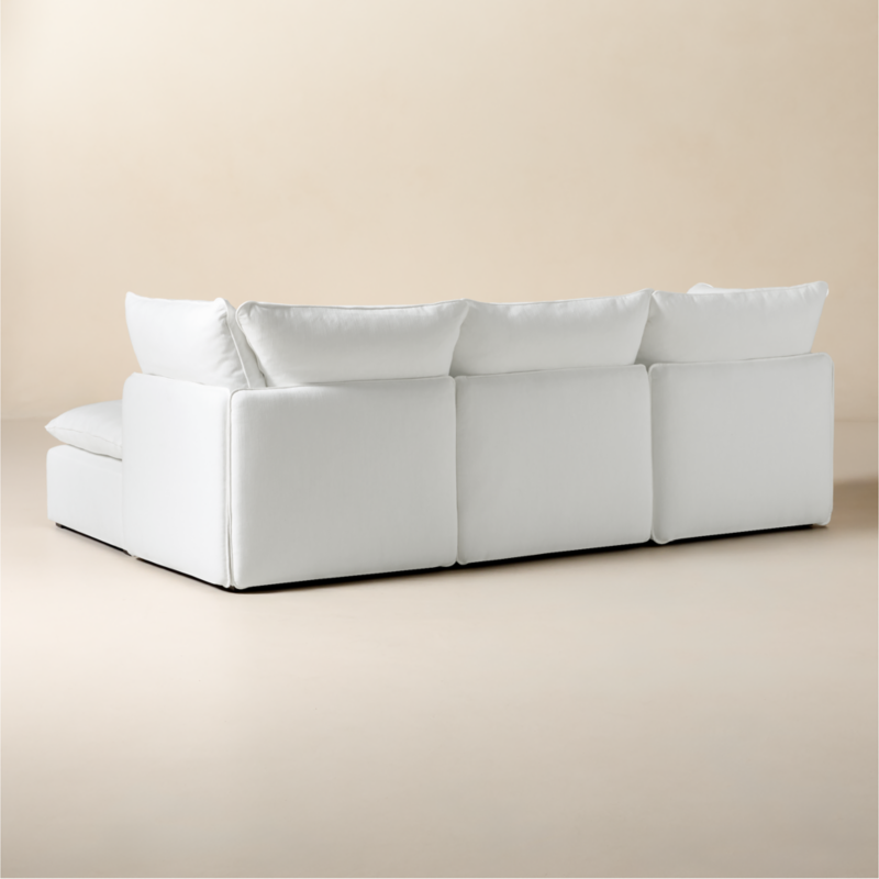 Lumis 4-Piece L-Shaped Snow White Performance Fabric Standard Depth Sectional Sofa - image 7 of 14