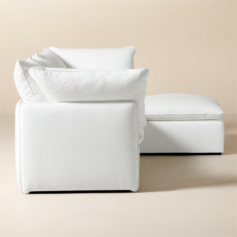 Lumis 4-Piece L-Shaped Snow White Performance Fabric Standard Depth Sectional Sofa - image 6 of 14