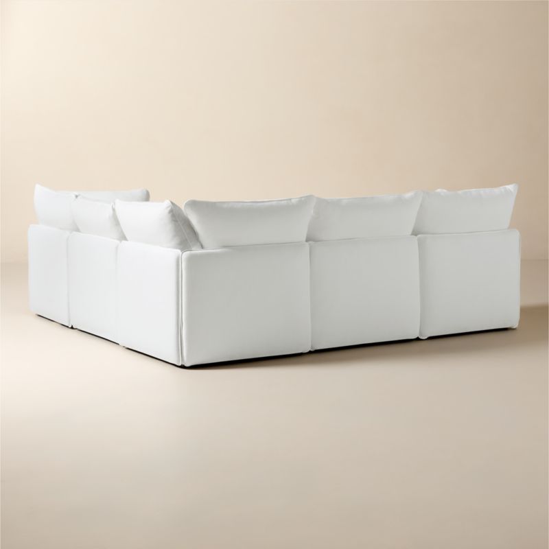 Lumis 5-Piece L-Shaped Snow White Performance Fabric Standard Depth Sectional Sofa - image 5 of 7