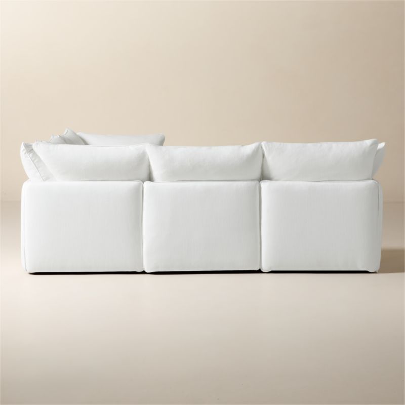 Lumis 5-Piece L-Shaped Snow White Performance Fabric Standard Depth Sectional Sofa - image 4 of 7