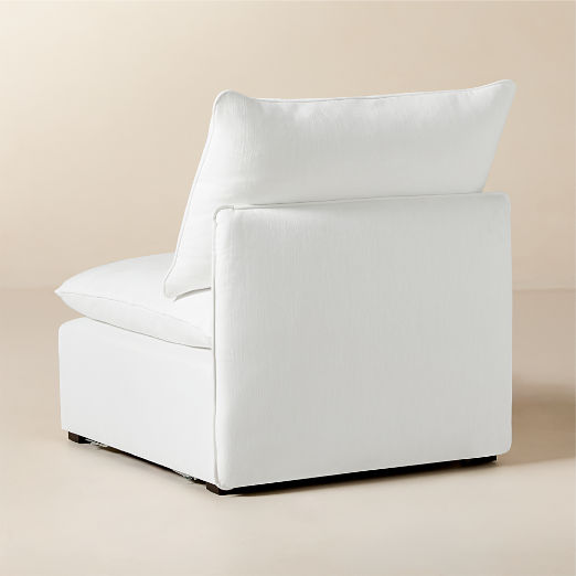 Lumis Snow White Performance Fabric Standard Depth Armless Chair