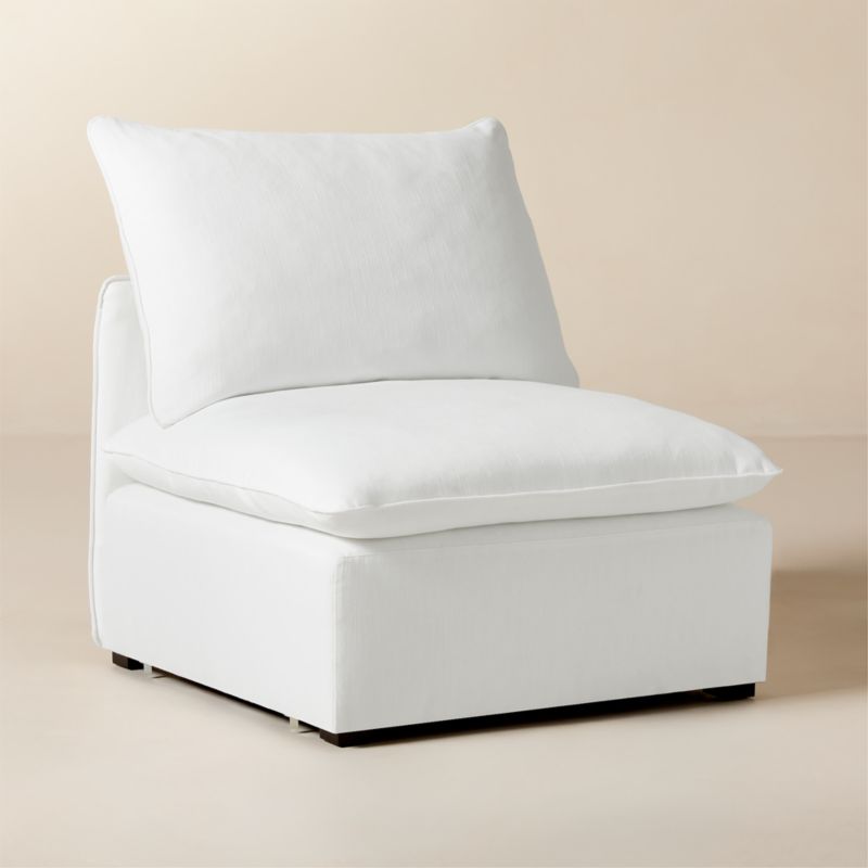 Lumis Snow White Performance Fabric Standard Depth Armless Chair - image 1 of 6