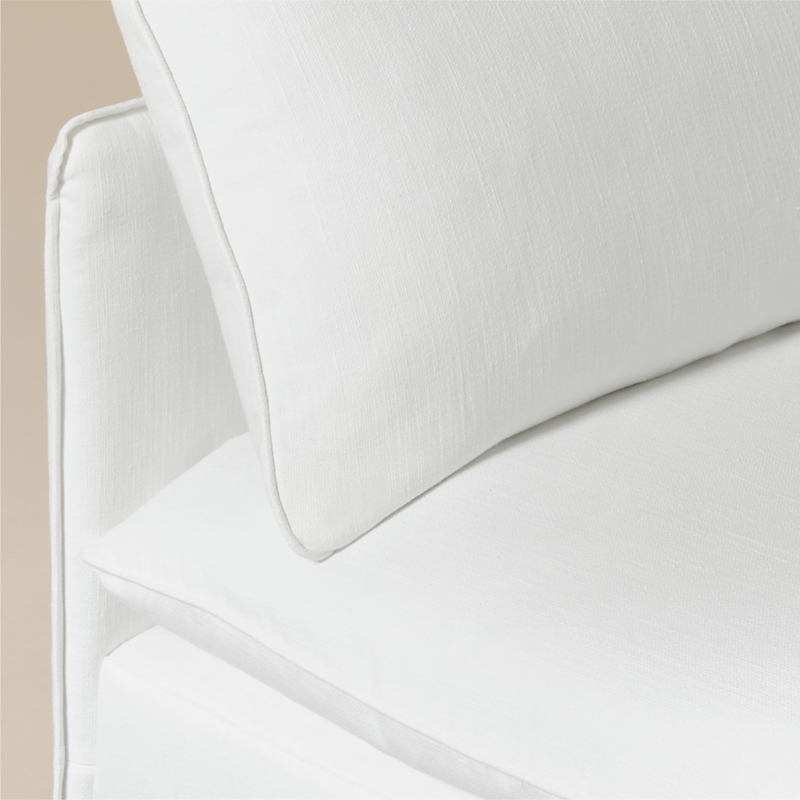 Lumis Snow White Performance Fabric Standard Depth Armless Chair - image 7 of 11