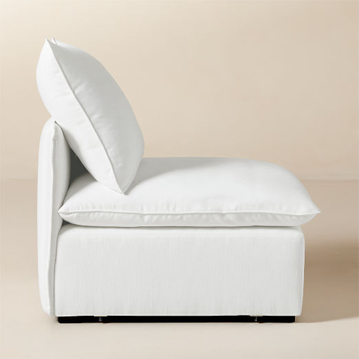 Lumis Snow White Performance Fabric Standard Depth Armless Chair