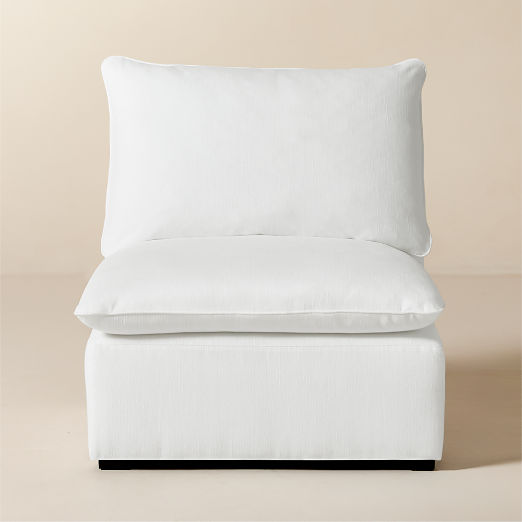 Lumis Snow White Performance Fabric Standard Depth Armless Chair