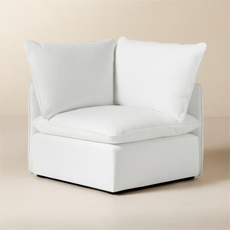Lumis Snow White Performance Fabric Standard Depth Corner Chair - image 4 of 11