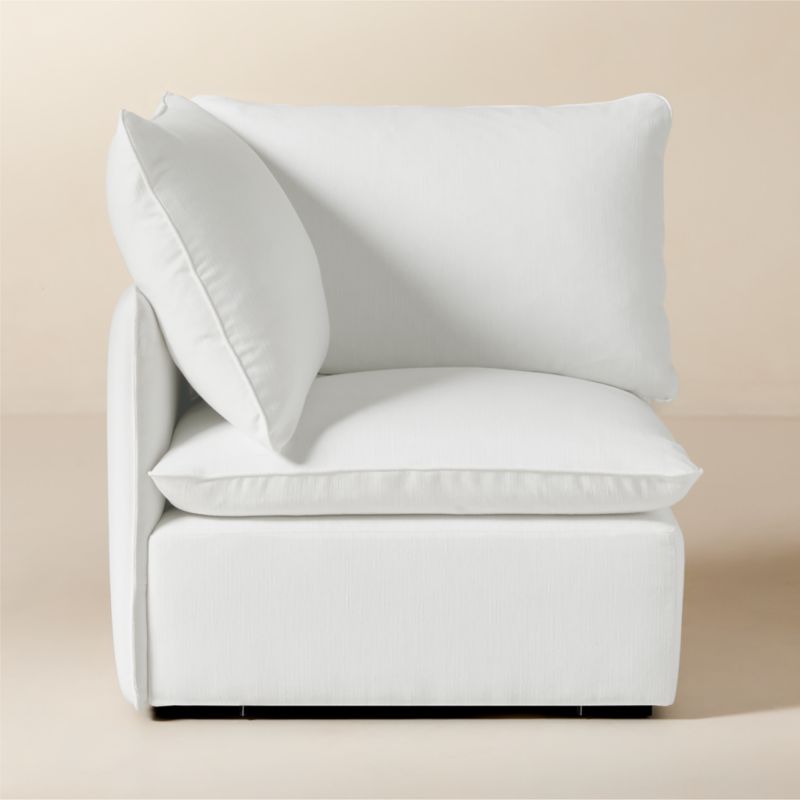 Lumis Snow White Performance Fabric Standard Depth Corner Chair - image 2 of 6