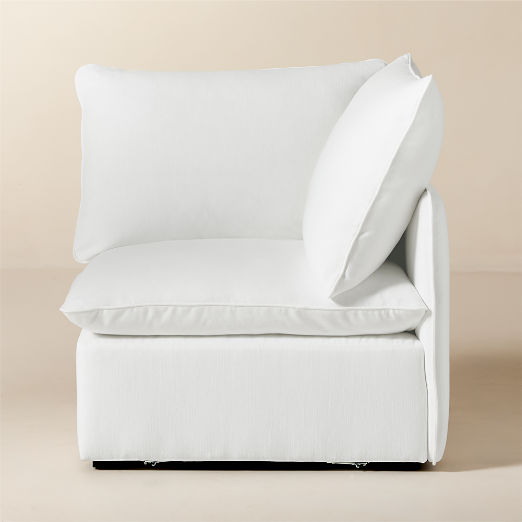 Lumis Snow White Performance Fabric Standard Depth Corner Chair