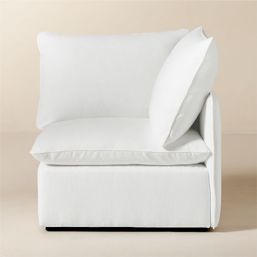 Lumis Snow White Performance Fabric Standard Depth Corner Chair