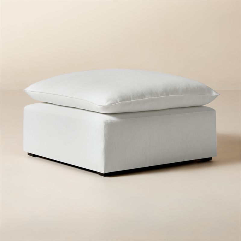 Lumis Snow White Performance Fabric Standard Depth Ottoman - image 1 of 3