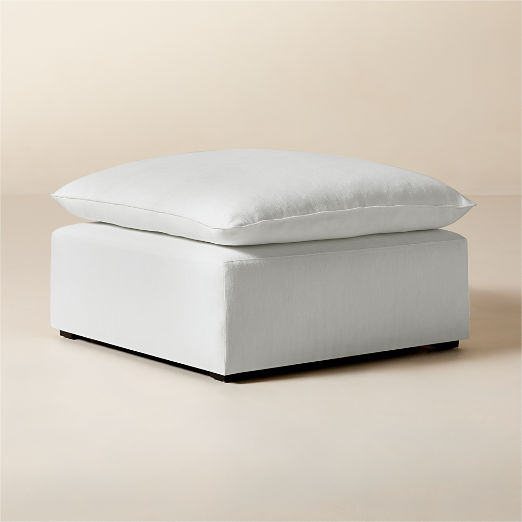 Lumis Snow White Performance Fabric Standard Depth Ottoman