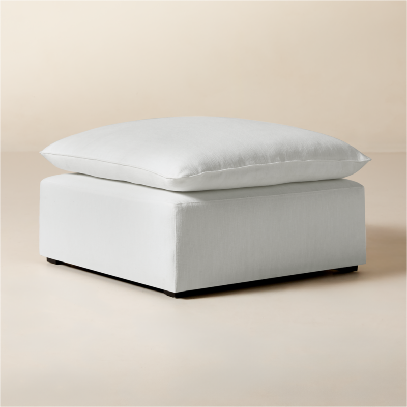 Lumis Snow White Performance Fabric Standard Depth Ottoman - image 2 of 5