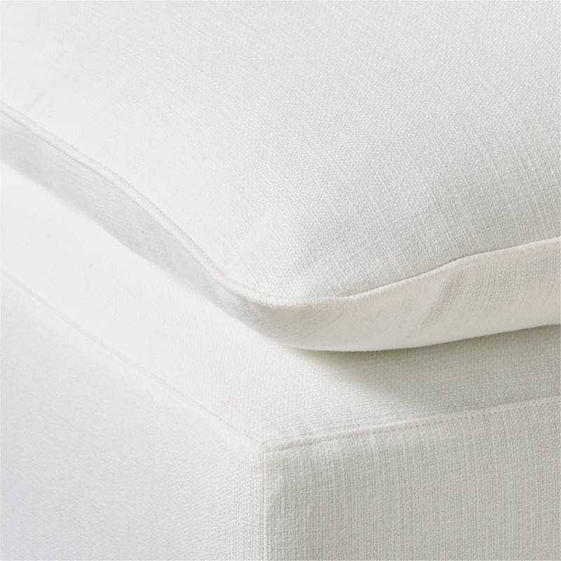 Lumis Snow White Performance Fabric Standard Depth Ottoman - image 3 of 5