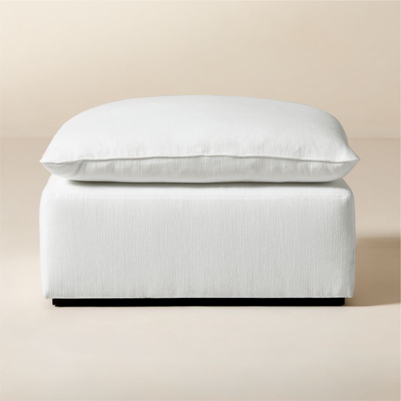 Lumis Snow White Performance Fabric Standard Depth Ottoman - image 0 of 3