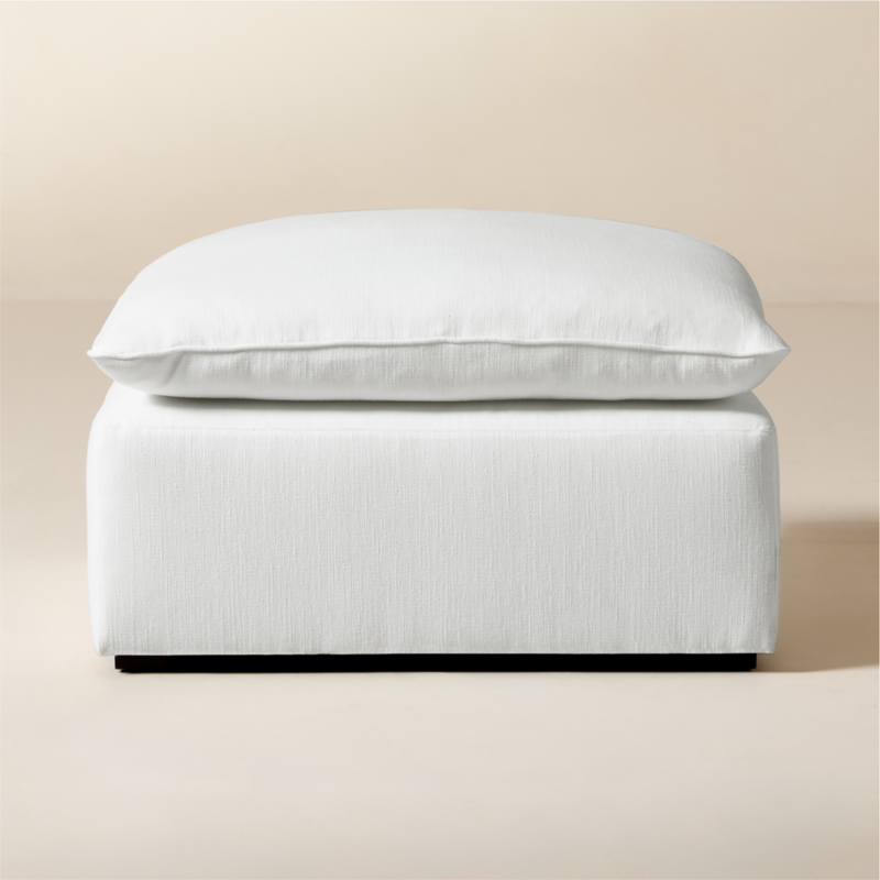 Lumis Snow White Performance Fabric Standard Depth Ottoman - image 0 of 5