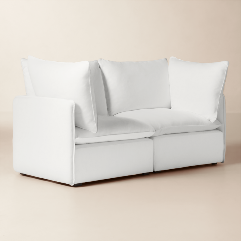 Lumis 2-Piece White Performance Fabric Standard Depth Sectional Sofa - image 2 of 8