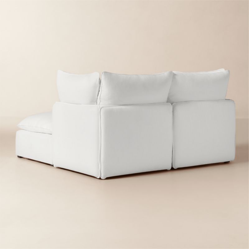 Lumis 3-Piece White Performance Fabric Standard Depth Sectional Sofa with Ottoman - image 3 of 7